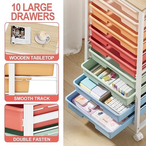 10 Drawer Rolling Cart thumbnail 4