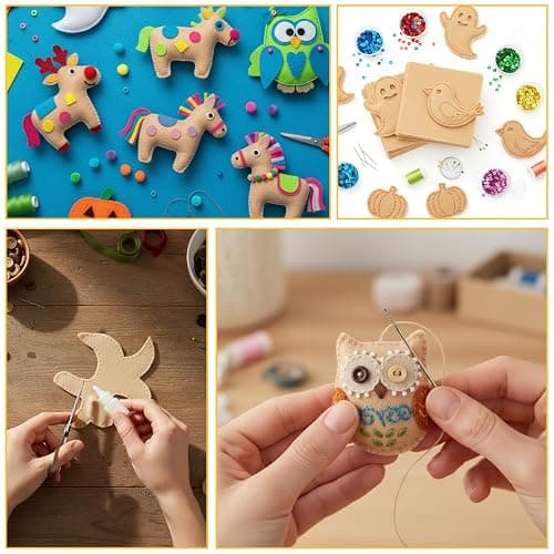 60PCS Felt Sheets Fabric, 4" X 4" Soft Felt Fabric for Crafts Halloween Christmas Fabrics Fall Felts Squares for DIY and Sewing Projects (Skin Color) thumbnail 6