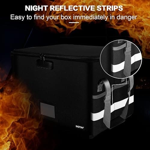 Fireproof Box File Storage Organizer Anti-Static Box,Collapsible Fireproof Document Box Filing Box with Handle,Portable Home Office Safe Box for Hanging Letter/Legal Folder thumbnail 6