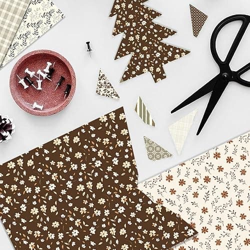 MIATTCLD Scrapbook Paper 12x12 In Double Sided Decorative Paper for Scrapbooking, 24 Sheets/24 Designs Spring Floral Patterned Craft Paper for Junk Journals DIY Cards Album Decoration (Beige) thumbnail 2