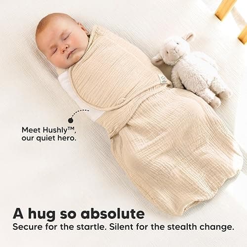 KeaBabies Muslin Baby Swaddles for Newborns, 3pk,100% Cotton (Ecru, OS) | Organic Cotton Swaddles Sleep Sack 0-3 Months, Infant, Baby Girls, Boys, Soft Breathable Summer Swaddler, Easy Quiet Closure thumbnail 4