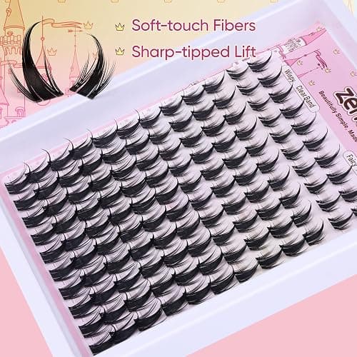 Manga Lash Clusters with Spikes Anime Lashes Cluster Natural Cluster Eyelash Extensions Wispy Spiky Fairy Individual Lashes Invisible Clear Band DIY Lash Extensions 10-16MM 120PCS by zenotti thumbnail 7