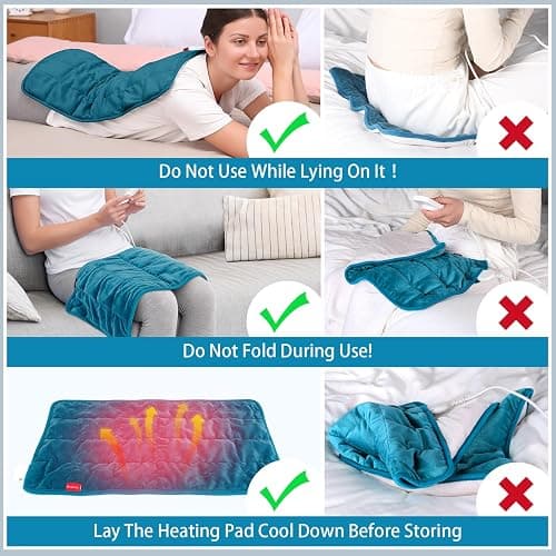 Comfytemp Weighted Heating Pad for Back & Period Cramps, FSA Eligible, Birthday Gifts for Mom Dad Women Men, 2.2lb HSA Electric Heat Pad for Neck Shoulder Pain Relief, 2H Auto-Off Heated Pad, 12x24 thumbnail 9