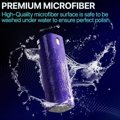 IO CLEAN Mini Screen Cleaner Spray – Finger Proof Screen Cleaner for Smartphones, iPads, MacBooks, Laptops, Car Screens, Touchscreens – 3 in1 Mist Cleaner, Microfiber Cloth and Protective Cover (Grey) thumbnail 5