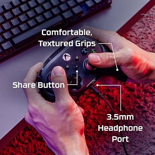 HyperX Clutch Gladiate – Wired Controller for Xbox One, Xbox Series X|S, PC, Officially Licensed by Xbox, Dual Trigger Locks, Programmable Buttons, Dual Rumble Motors thumbnail 6