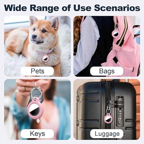 MOLOSLEEVE Case for AirTag 2nd Gen (2026) & 1st Gen, Shockproof Holder Anti-Scratch Protective Cover for Air Tags, Men's Women's Keyrings & Keychains for Keys, Luggage, Bags, Blossom Pink thumbnail 6