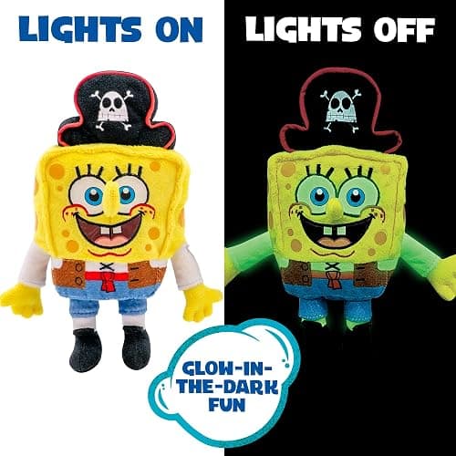 SpongeBob SquarePants Movie: The Search for SquarePants - Bikini Bottom Glow Pals 6" Plush Toy Assortment, Glow-in-the-Dark SpongeBob, Patrick, Squidward, Flying Dutchman Collectibles for Kids Ages 3+ thumbnail 2