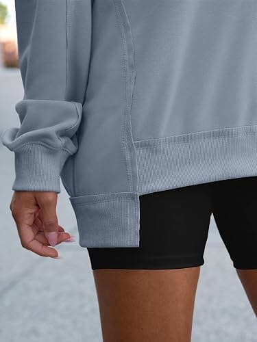 ANRABESS Women's Oversized Sweatshirts Long Sleeve Tunic Shirts V Neck Loose Pullover Tops 2026 Fall Teen Girls Outfit thumbnail 5