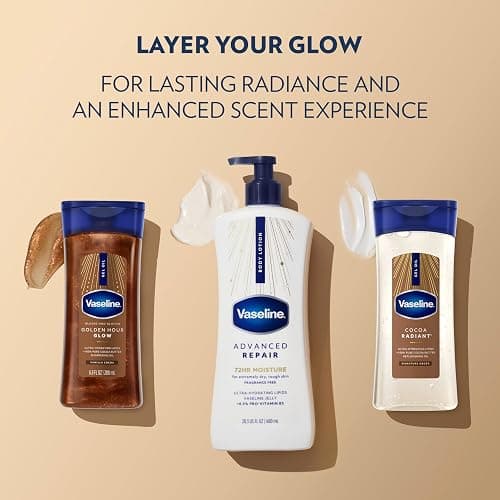 Vaseline Advanced Repair Body Lotion for Dry Skin, Unscented 20.3oz 3ct | Body moisturizer delivers 72HR moisture with Vaseline Jelly & Ultra-Hydrating Lipids to help restore skin's moisture barrier thumbnail 11