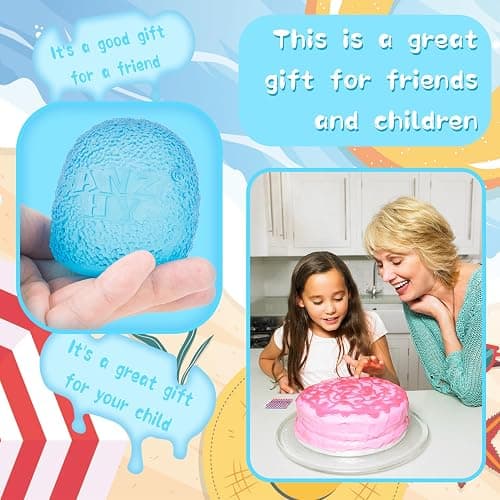 Squishy Stress Balls - Sensory Toys for Kids with Unique Needs - Fosters Creativity, Focus, and Fun - Great for Classrooms, Home, and Playtime (Blue Ellipsoid) thumbnail 6