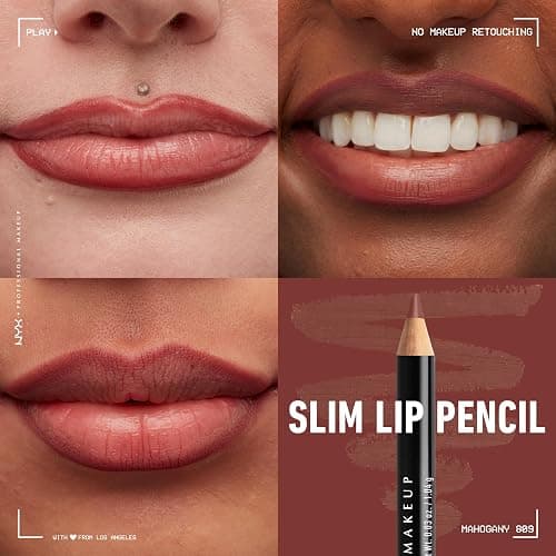 NYX PROFESSIONAL MAKEUP Slim Lip Pencil, Long-Lasting Creamy Lip Liner - Mahogany thumbnail 3