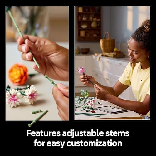 LEGO Botanicals Pretty Pink Flower Bouquet Set for Adults - Floral Home Decor Building Kit with Artificial Roses, Daisies, Cornflowers and Elderflowers - Nature Gifts for Women and Men - 10342 thumbnail 6