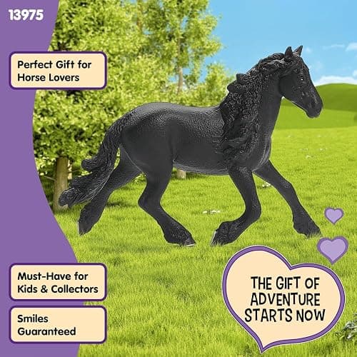 Schleich HORSE CLUB - 6" Frisian Stallion - Hand-Painted Collectable, Realistic Toy Horse Figurine for Girls and Boys. Durable Educational Figure for Fun Imaginative Play. Kids Toys Ages 5+ thumbnail 5