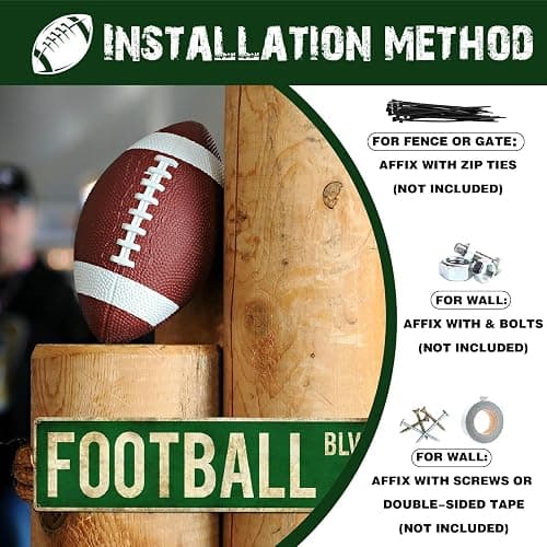 Football Gifts for Boys 8-12 Accessories Football Stuff Wall Decor for Boys Room Football Room Gear Teen Boys Birthday Christmas Vintage Wall Sign thumbnail 4