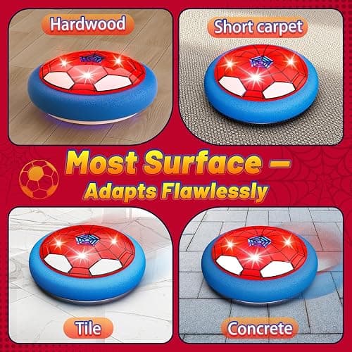 Hot Bee Spider Hover Football for Kids LED Air Power Football Toy with Foam Bumper, Rechargeable Indoor Football Game Fun Birthday for Boys Girls Ages 3-12 - 1 Set thumbnail 6