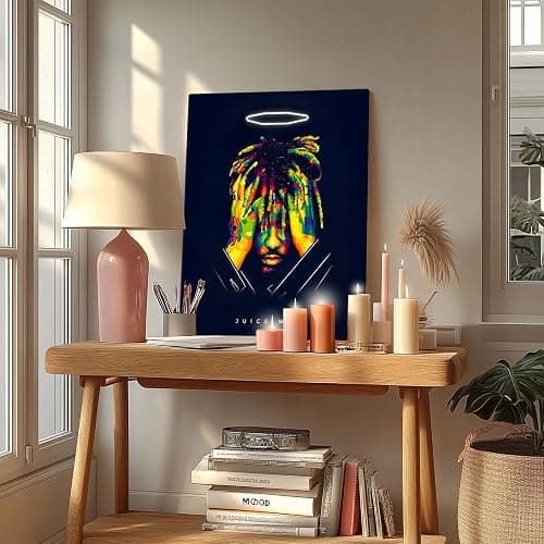 Juice WRLD Canvas Wall Art Decor - Colorful Pop Art Rapper Portrait with Halo, Music-Inspired Artwork for Bedroom, Living Room or Music Studio Wall Decoration 8X10 inch thumbnail 3