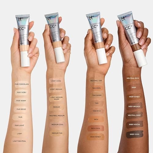 IT Cosmetics CC+ Cream with SPF 50+ Full Coverage Foundation Natural Finish | Color Correcting Foundation + Concealer - Anti-aging Hydrating Serum, Hyaluronic Acid + Niacinamide, Perfect for Mature Skin thumbnail 6