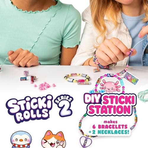 Sky Castle STICKI Rolls Sticki Station - The Original Wearable Shareable Sticker Jewelry Kit | Includes 320 Mini Stickers | Builds 6 Bracelets & 2 Necklaces | Over 1000 Designs to Collect! (Series 2) thumbnail 2