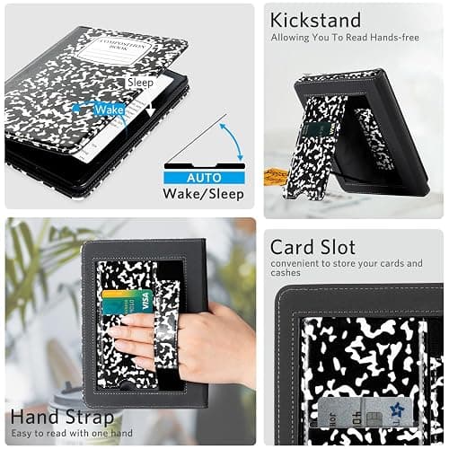 CoBak Stand Case for 7" Kindle Paperwhite 12th Gen 2024 and Kindle Colorsoft with Hand Strap - Compatible with iPhone MagSafe, for Samsung/Belkin/Anker Wireless Charging Pads, Durable, Auto Sleep Wake thumbnail 3