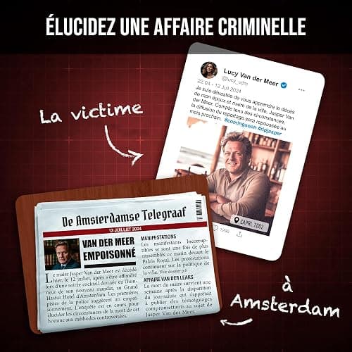 Dossiers Criminels Pocket - Qui a tué Jasper Van Der Meer ? Meurtre sous fond de scandale politique - Jeu d'enquête en cartes - Jeu de voyage et de poche - Famille et amis - 1-6 Joueurs - 45 min thumbnail 2