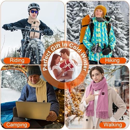 Electric Heated Scarf for Women Men, Neck Heating Pad, USB Powered Winter Scarf with 3 Heating Levels, Soft Neck Warmer for Pain Relief and Stiffness, Ideal Gift for Christmas thumbnail 8