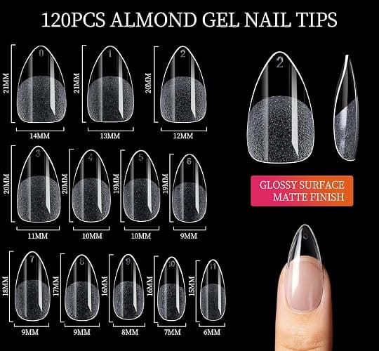 FANDAMEI Nail Art Kit, Nail Design Tools kit with Nail Brushes, Dotting tool, Mixing Palette, Nail Stand. Fake Nail Kits with Almond Gel Nail Tips, Nail Glue, Adhesive Tabs, Nail File. Manicure Set thumbnail 7