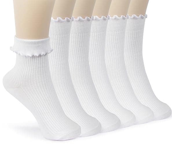 BomKinta Ruffle Socks for Women - Lightweight Thin Cuff Frilly Sock - Cute Casual Ankle Socks - Image 1