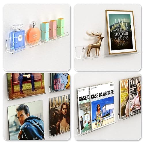 FEMELI Vinyl Record Shelf Wall Mount - 6 Pack 12-inch Clear Acrylic Album Record Holder Display Rack - Art for The Collector thumbnail 5