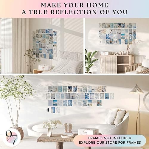 97 Decor Coastal Wall Art - 40 Pcs Blue Ocean Art Prints, Beachy Collage, Summer Pictures, Beach Wall Decor For Bedroom Dorm (4x6) thumbnail 4