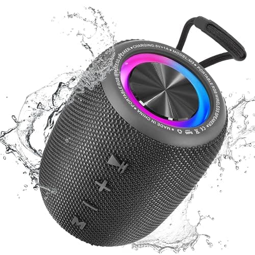 Portable Bluetooth Speaker, BT5.3 Wireless Speaker 20W Bass Diaphragms with Multi LED Light Dynamic Modes, IPX6 Waterproof 16H Playtime supports FM Mode, TF, USB for Home, Cycling, Outdoor, Beach - Image 1