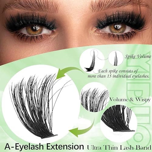 YIDUO 6 Box Mix Lashes Clusters Kit Gift Packs 1686Pcs with 2X Bond&Seal Volume Mega/Bottom Soft Extension False Eyelash D Curl Wispy Natural DIY Individual Fake Eyelashes for Beginners Bulk Pack thumbnail 3