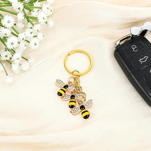 Xthrotsenk Bee Keychain Women Keychain Charms Honey Bee Keyrings Accessory Queen Cute Bee Gifts Key Chain Decor for Wallet Purse Handbags Backpack Accessories thumbnail 6