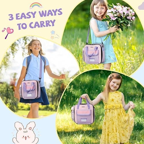 REDSHELL Lunch Box Kids, Large Insulated Lunch Bag for Girls, Purple | Tactical Style, Cooler Lunchbag, Square Toddler Lunchbox, School & Daycare, Lunch Tote, Water Bottle Holder, Adjustable Strap thumbnail 7