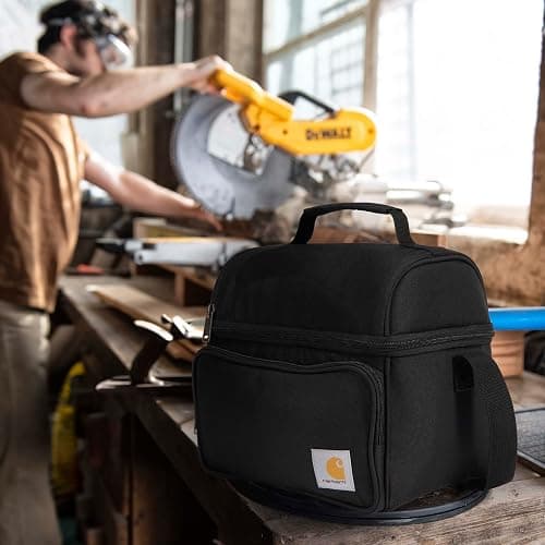 Carhartt Camping Cooler, Worksite Lunchbox, Soft Shell Lunch Bag for Construction Sites, Work and Everyday Use, Black thumbnail 2
