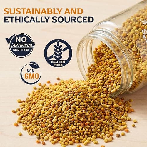 Jamie’s Hive to Table 100% Pure Bee Pollen Granules, 6 oz - Raw & Natural for Energy, Immunity, Skin Health, Antioxidants, & Vitality, Gluten Free thumbnail 6