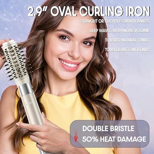 6-in-1 Ionic Hair Dryer Brush, Hot Air Styler 110,000 RPM High-Speed Frizz-Free Auto Wrap Curlers, Blow Dryer Multi Air Styler Wrap for Fast Drying Straightening Volumizing Curling Styling thumbnail 4
