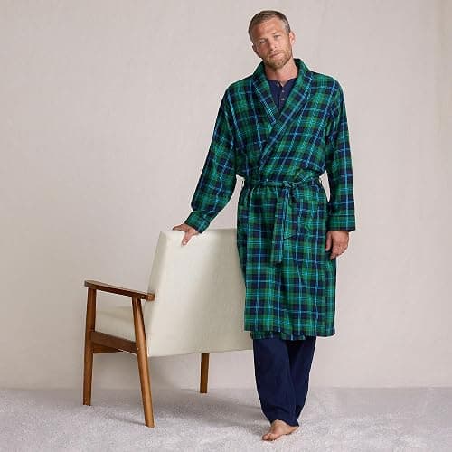 Lands' End Men's Flannel Sleepwear Robe thumbnail 4