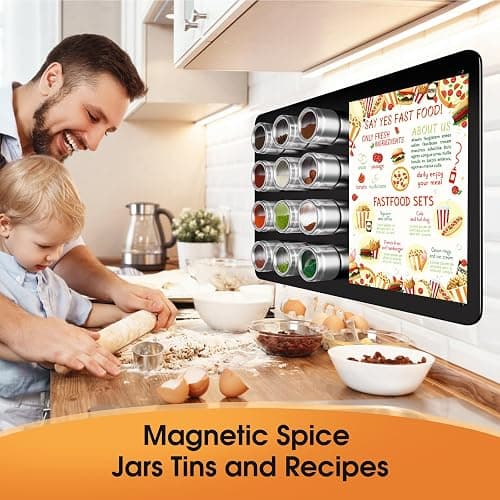 MaxGear Magnetic Board for Wall 17.5" x 11.4" Black Metal Magnet Board | Magnetic Bulletin Board Travel Wall Metal Board For Magnets Display Notes, Photos, and More, With Dual Lock Tape and Screws thumbnail 9