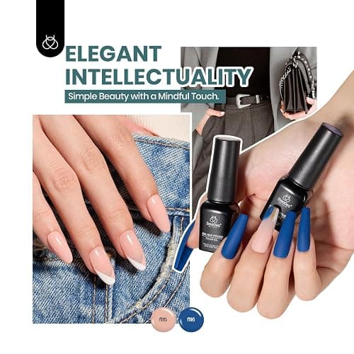 Beetles Gel Nail Polish Set - Style Manifesto 60 Colors Winter Uv Gel Polish Kit Jelly Brown Glitter Nude Pink White Red Blue Green Color Nail Polish Base &Glossy Matte Top Coat Gift for Her Women thumbnail 3