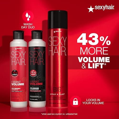 SexyHair Big Spray & Play Volumizing Hairspray | Hold and Shine | Up to 72 Hour Humidity Resistance | All Hair Types - Spray & Play | 10 fl oz thumbnail 3