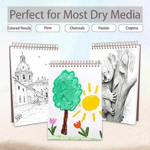 Crehatos 9" x 12" Sketch Book, Top Spiral Bound Sketch Pad, 100 Sheets 68lb/100gsm Drawing Paper, 1 Pack thumbnail 7