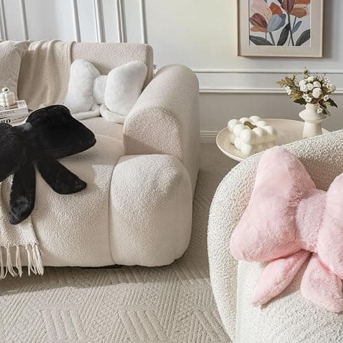Novohive Bow Pillow Throw Pillows Butterfly Shaped Decorative Cute Pillows for Bed Sofa Cute Home Decor,White 10 * 8inch thumbnail 2