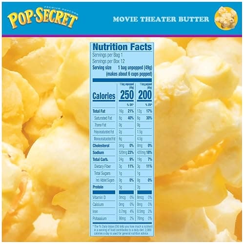 Pop Secret Microwave Popcorn, Movie Theater Butter Flavor, 1.75 Oz Snack Bags, (Pack of 12) thumbnail 3