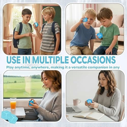 Ziporiajoy Durable Squishy Cube Squeeze Toys, Stress Cube Fidget Toy for Anxiety Relief, Not Easy to Fall Off Sensory Toys for Boys Girls Age 3+ (1 Pcs. 3.5cm PT Blue) thumbnail 7