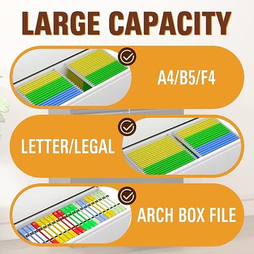 2-Drawer Lateral File Cabinet with Lock, Black Metal Filing Cabinet for Office or Home – Secure Storage for Letter/Legal/A4/F4 Documents, Easy to Assemble Locking File Organizer (White, 2 Drawer-26"W) thumbnail 4