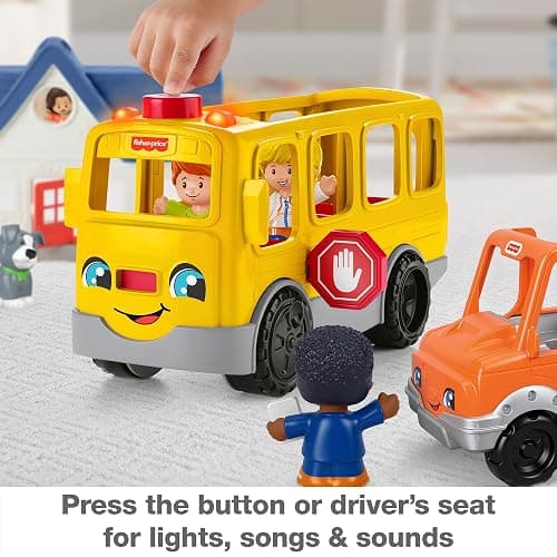 Fisher-Price Little People Toddler Gift Set, Ready for Summer, Interactive Play House with Musical School Bus thumbnail 5