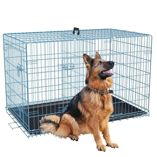 blue metal dog crate - Image 1