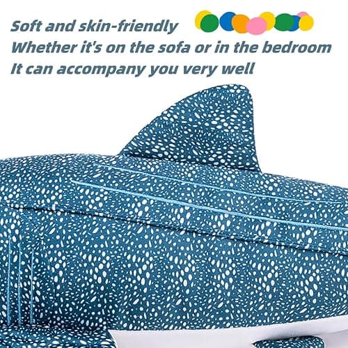 FRANKIEZHOU Simulation Giant Whale Shark Plush,Stuffed Animal,Plush Toy,Soft Toy,Stuffed Toy,Cuddly Toys,Gifts for Kids,20 Inches thumbnail 5