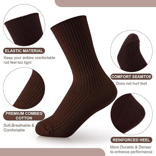 Eurzom 10 Pairs Socks Womens Crew Elastic Ankle Length Cotton Socks Aesthetic Cute Lightweight Low Cut Gifts for Women thumbnail 4