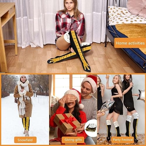 woxafo 2 Pair Chicken Leg Socks, 3D Novelty Funny Knee-High & Mid-Calf Chicken Costume Feet Socks, Animal Paw Sock for Women Men Thanksgiving Xmas Birthday Party Stocking Stuffer Gifts thumbnail 5